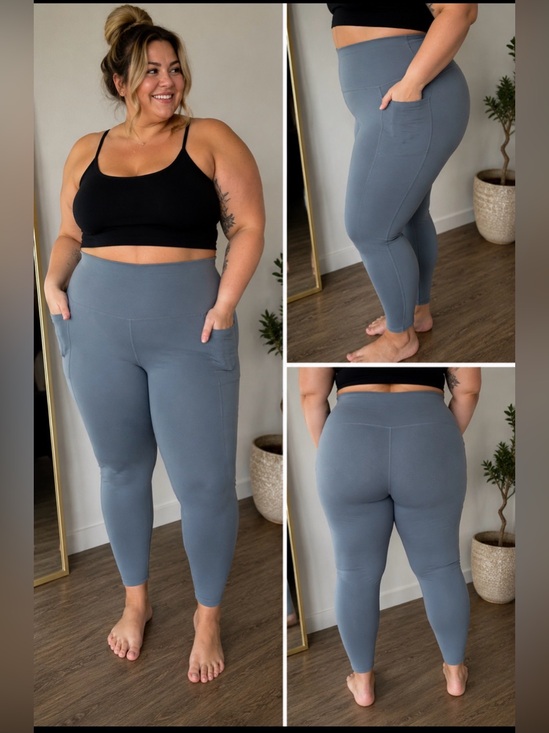 rae mode Pants - Rae Mode Buttery Soft High Waist Side Pocket Leggings | Slate Blue | 2x